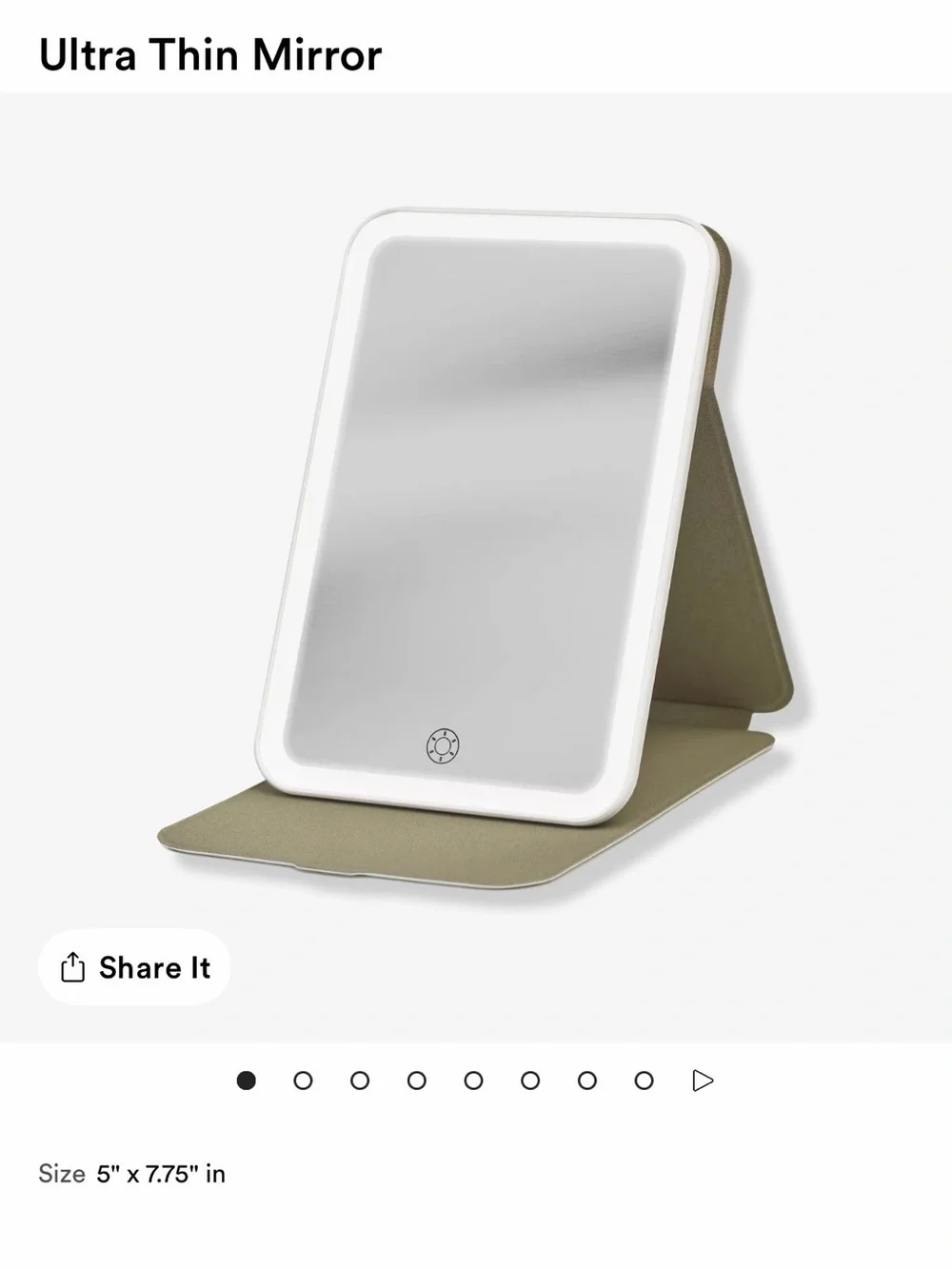 iHome White LED Ultra Thin Portable Vanity Mirror